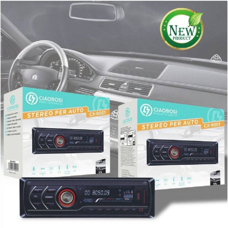 foto del prodotto trade shop traesio linq autoradio stereo per auto lettore mp3 bluetooth aux usb sd telecomando cx 9001 