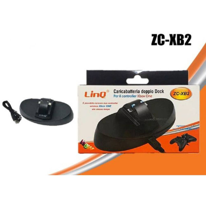 foto del prodotto trade shop traesio linq caricabatteria doppio dock di ricarica per 2 controller joypad xbox one zc xb2 