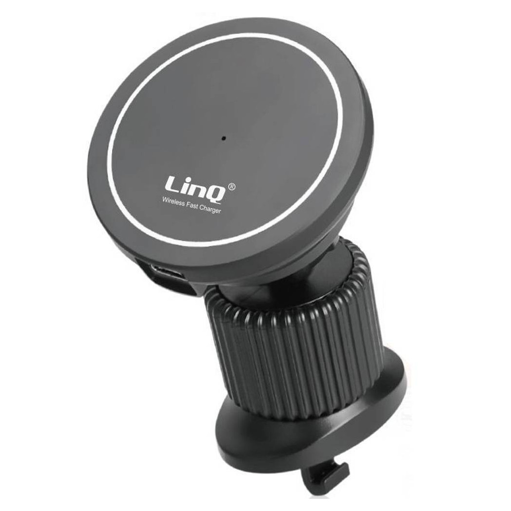 foto del prodotto trade shop traesio linq caricabatteria wireless magnetico presa aria auto 360 qi 15 w smartphone c3524 