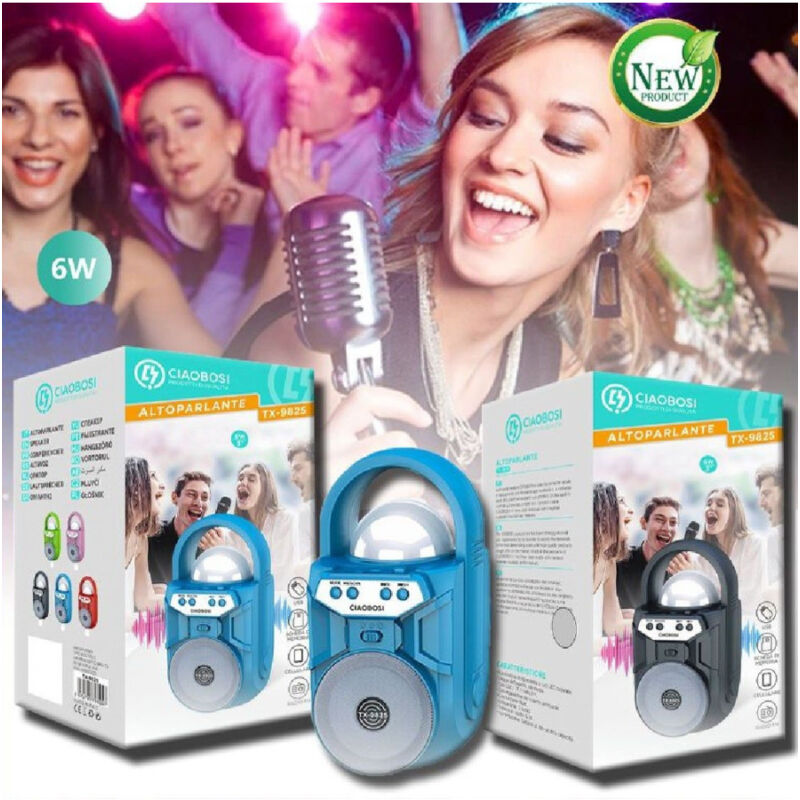 foto del prodotto trade shop traesio linq cassa speaker altoparlante bluetooth portatile tx 9825 fm tf usb aux ricaricabile 