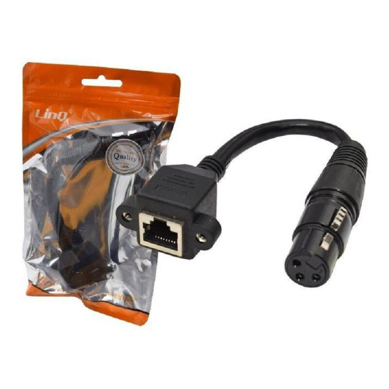 foto del prodotto trade shop traesio linq cavo adattatore audio da xlr femmina a rj45 femmina 15cm connettore rete kl 9235 