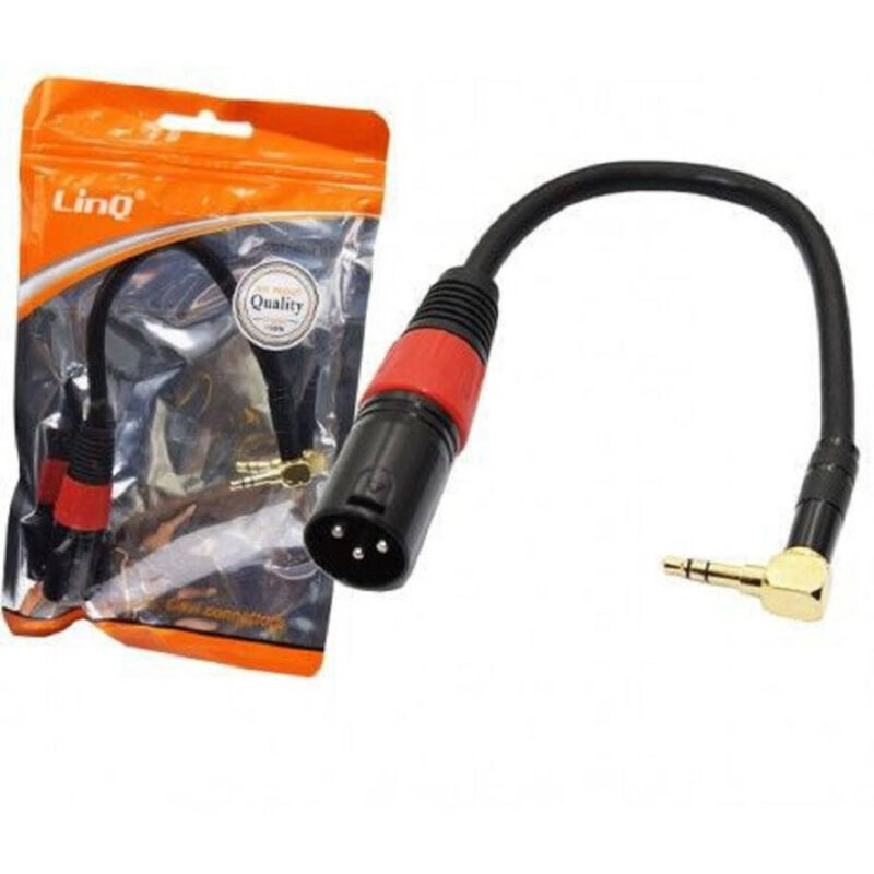 foto del prodotto trade shop traesio linq cavo adattatore audio da xlr maschio a jack da 3,5 mm maschio angolato kl 9223 