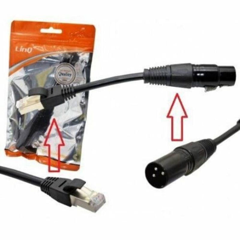 foto del prodotto trade shop traesio linq cavo adattatore audio da xlr maschio a rj45 maschio lan per dj da 15 cm kl 9237 