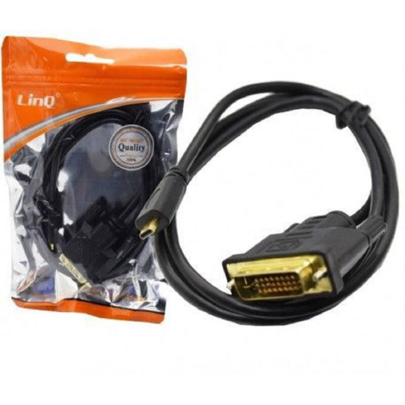 foto del prodotto trade shop traesio linq cavo adattatore conversione da micro hdmi a dvi d 24 1 lunghezza 1,5 mt dv c4526 