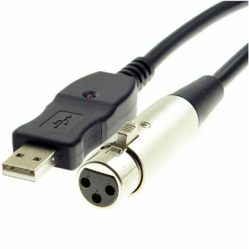 foto del prodotto trade shop traesio linq cavo adattatore per chitarra da xlr a usb maschio per pc computer 3 metri kl3625 