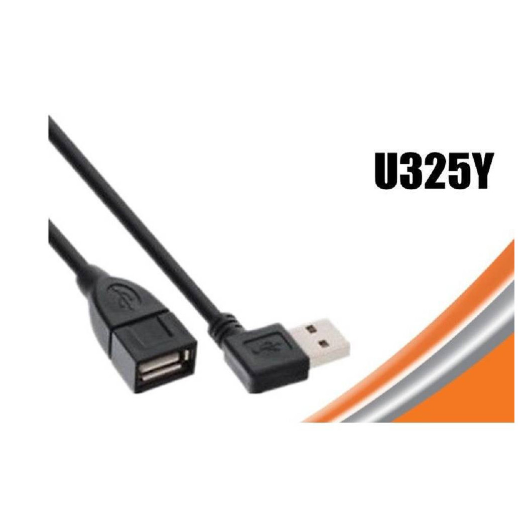 foto del prodotto trade shop traesio linq cavo adattatore usb 3.0 maschio femmina angolato 90 angolo retto prolunga u325y 