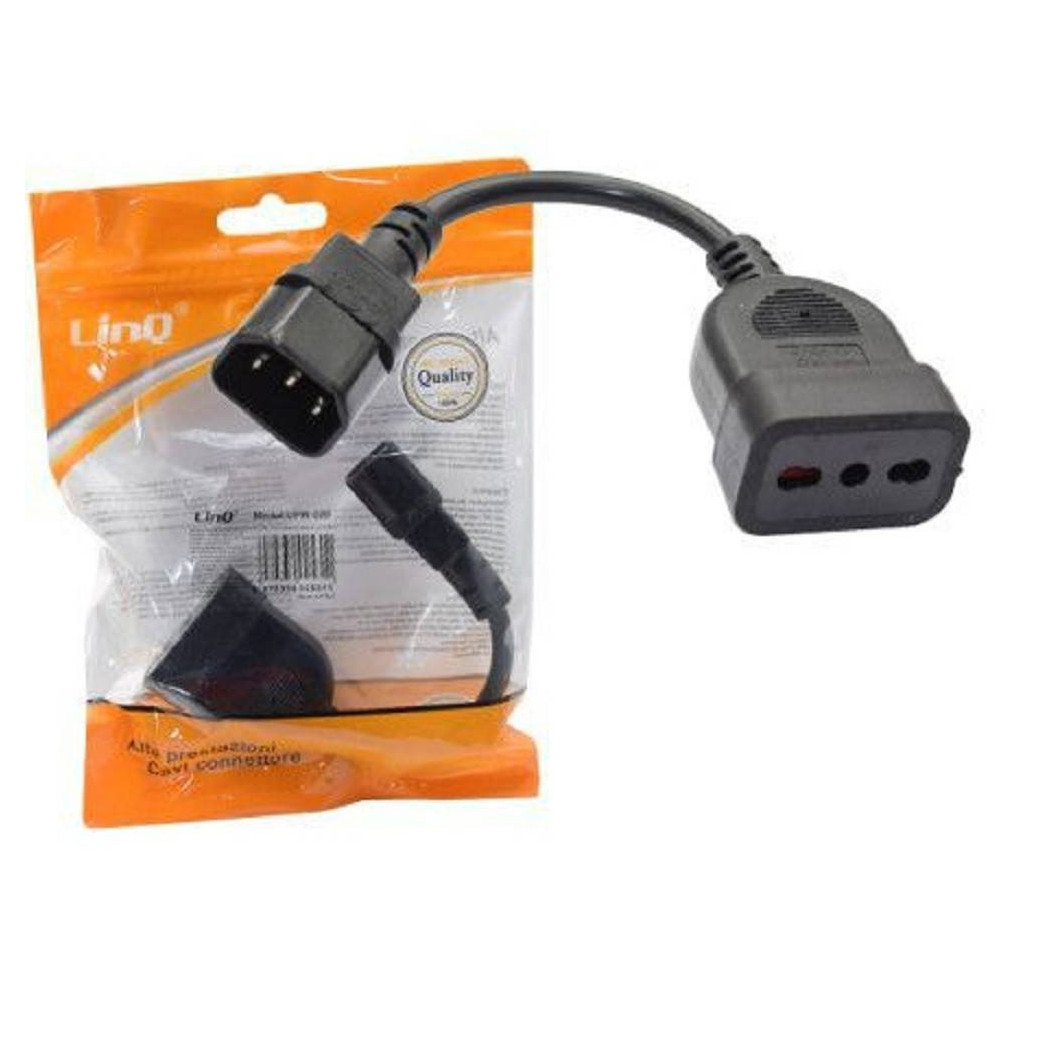 foto del prodotto trade shop traesio linq cavo alimentazione per ups 1 entrata ups 1 uscita tripolare adattatore upw 020 