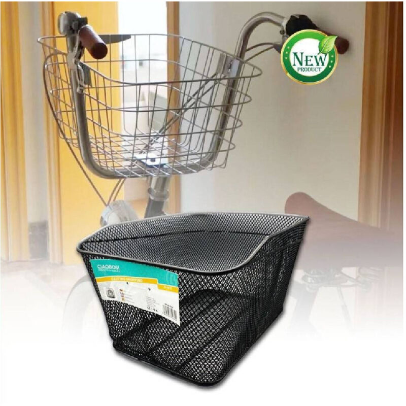 foto del prodotto trade shop traesio linq cestino shopping portapacchi posteriore bicicletta bici nero accessorio zx 9932 