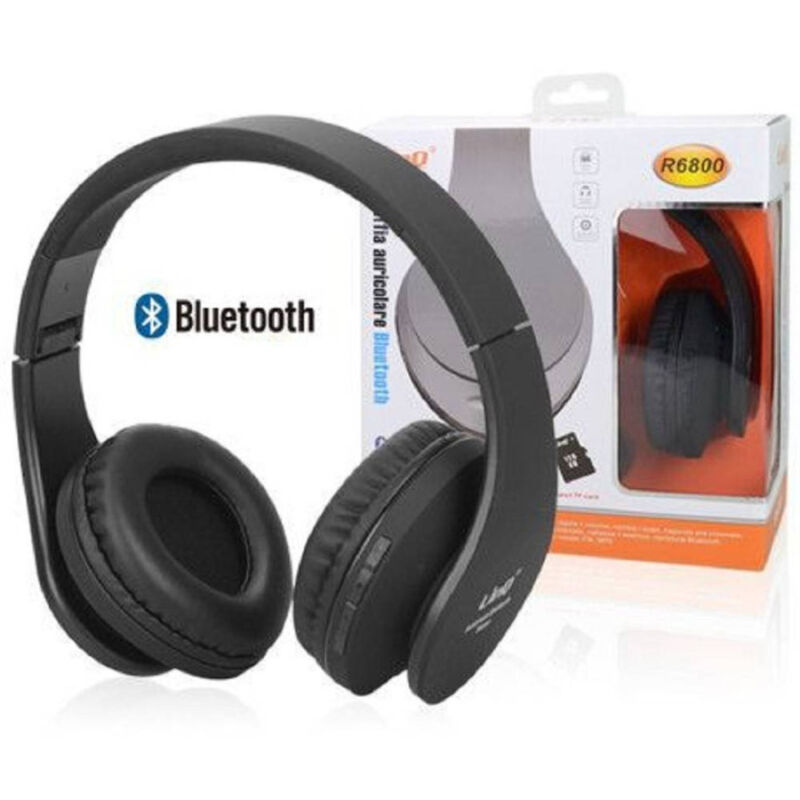 foto del prodotto trade shop traesio linq cuffie auricolare stereo wireless bluetooth v4.2 fm micro sd slot mp3 aux in r6800 