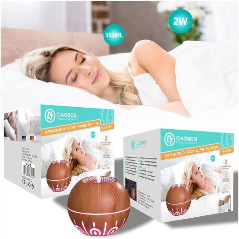 foto del prodotto trade shop traesio linq diffusore aromi umidificatore aria ultrasuoni 350ml 2w usb aromaterapia tx 8335 