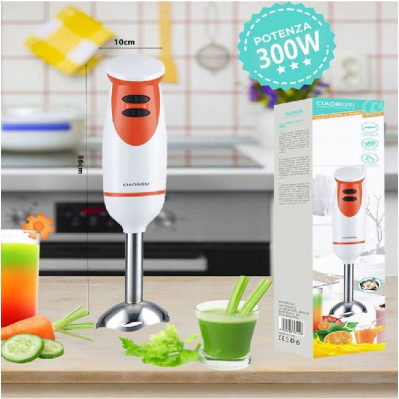 foto del prodotto trade shop traesio linq frullatore mixer a immersione 300w lame acciaio 2 velocit cucina trita tx 9112 