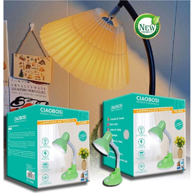 foto del prodotto trade shop traesio - linq - lampada tavolo scrivania flessibile regolabile in qualsiasi angolazione tx-9768 -