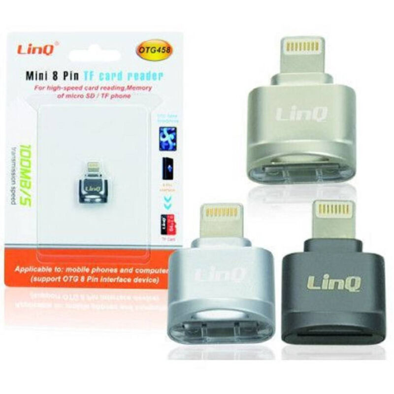 foto del prodotto trade shop traesio linq lettore di schede micro sd transflash verso lightning velocit 480mbps otg458 