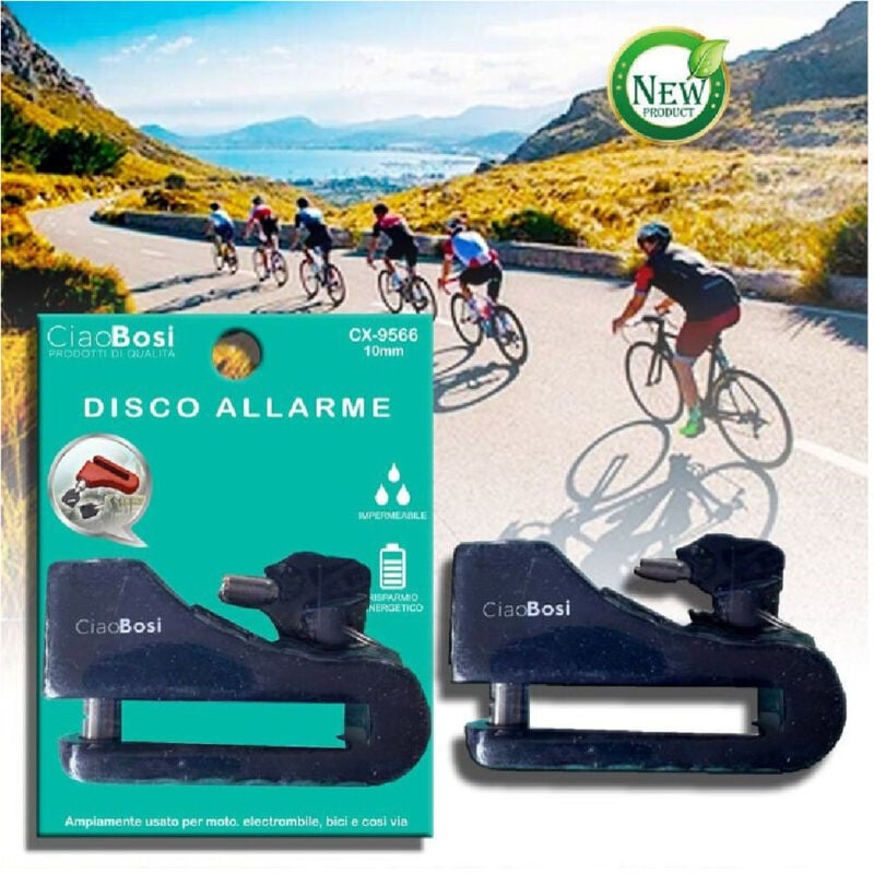 foto del prodotto trade shop traesio linq lucchetto blocca disco con allarme sonoro sicurezza antifurto moto bici cx 9566 
