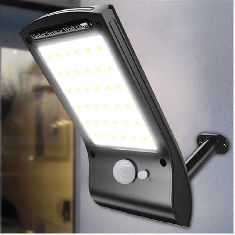 foto del prodotto trade shop traesio - linq - luce solare applique 36 led da parete sensore di movimento giardino linq l808b -