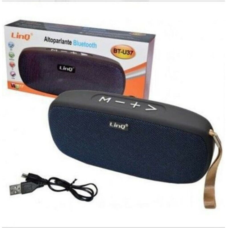 foto del prodotto trade shop traesio linq mini speaker cassa bluetooth radio fm vivavoce usb micro sd aux linq bt u37 