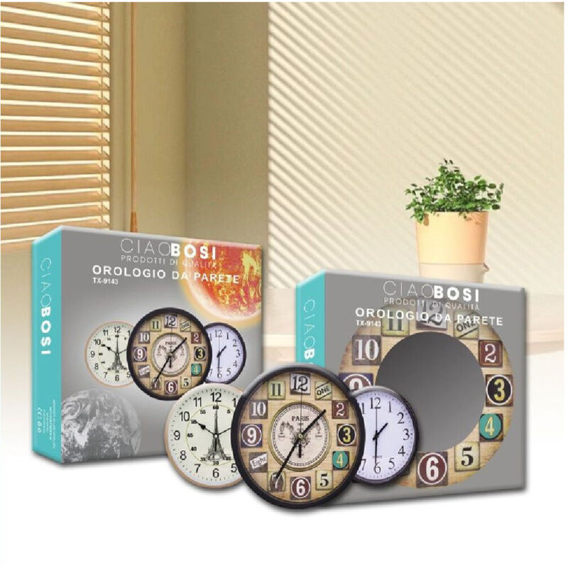 foto del prodotto trade shop traesio linq orologio da parete muro diametro 30cm casa cucina vari modelli assortiti tx 9143 