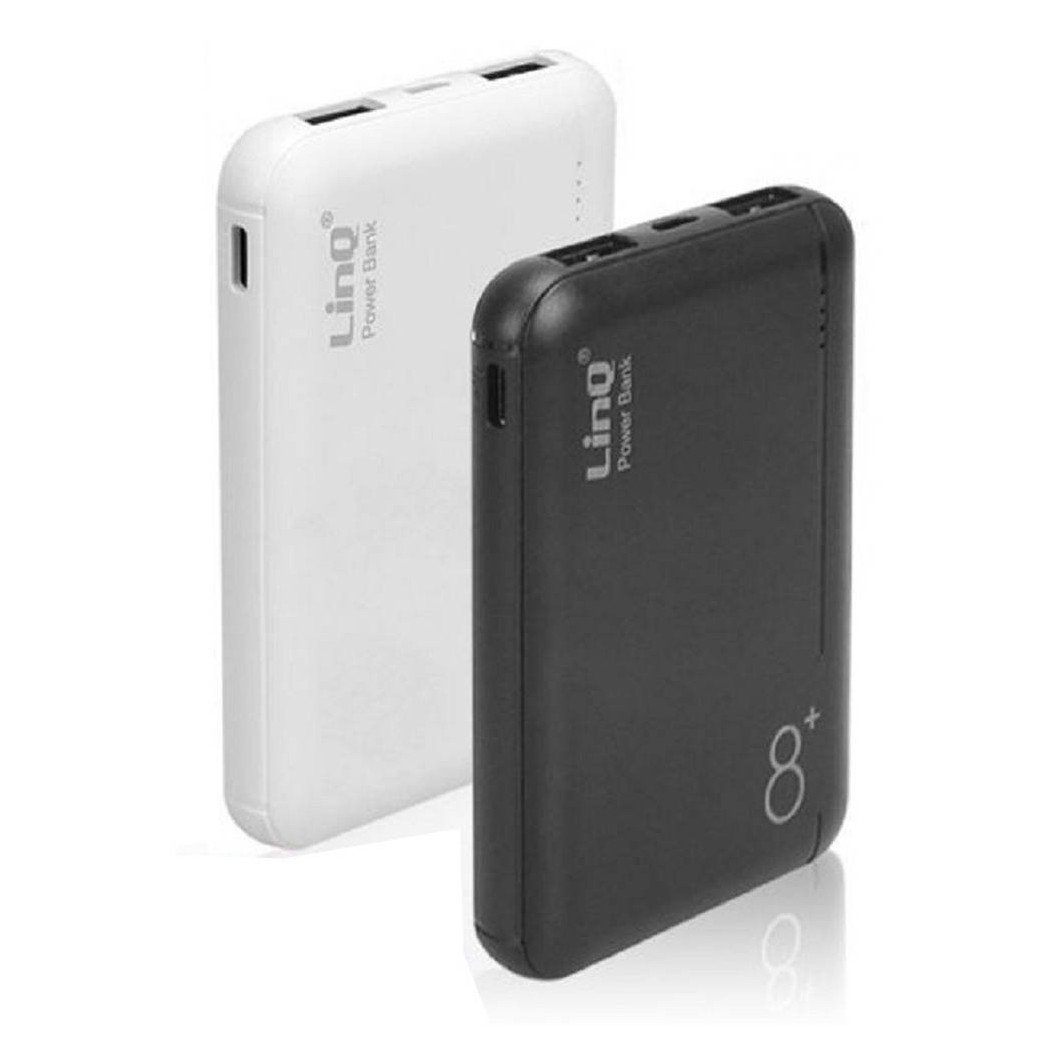 foto del prodotto trade shop traesio linq power bank sottile batteria supplementare 8000 mah doppia usb cavo 3in1 tt 8000 