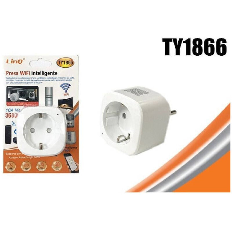 foto del prodotto trade shop traesio linq presa spina schuko adattatore elettrica intelligente wifi 16a 3680 watt ty1866 