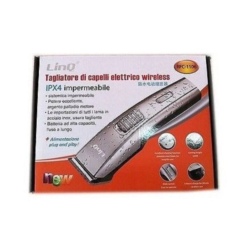 foto del prodotto trade shop traesio linq rasoio elettrico taglia capelli regola impermeabile ricaricabile linq rfc 1106 