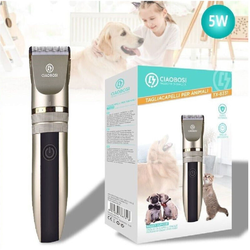 foto del prodotto trade shop traesio linq rasoio tosatrice tagliacapelli peli per animali domestici cani gatti 5 w tx 8331 