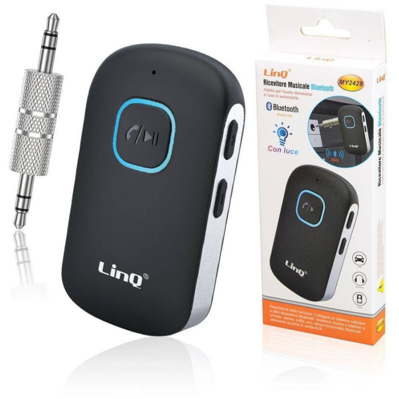 foto del prodotto trade shop traesio linq ricevitore musicale bluetooth con luce per auto altoparlante wireless my2428 