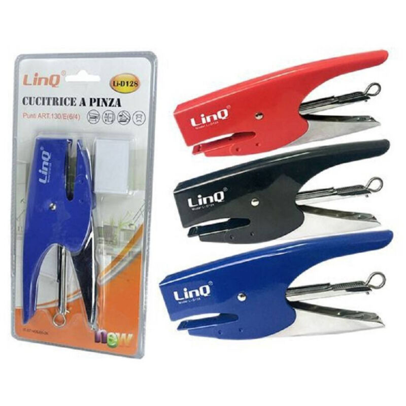 foto del prodotto trade shop traesio linq spillatrice cucitrice a pinza punti metallici 130 e 6 4 1000 punti li d128 