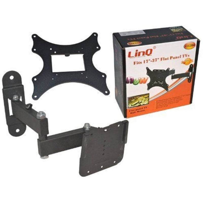 foto del prodotto trade shop traesio linq staffa per tv monitor lcd plasma da 17 a 37 doppio braccio nera linq li l204 