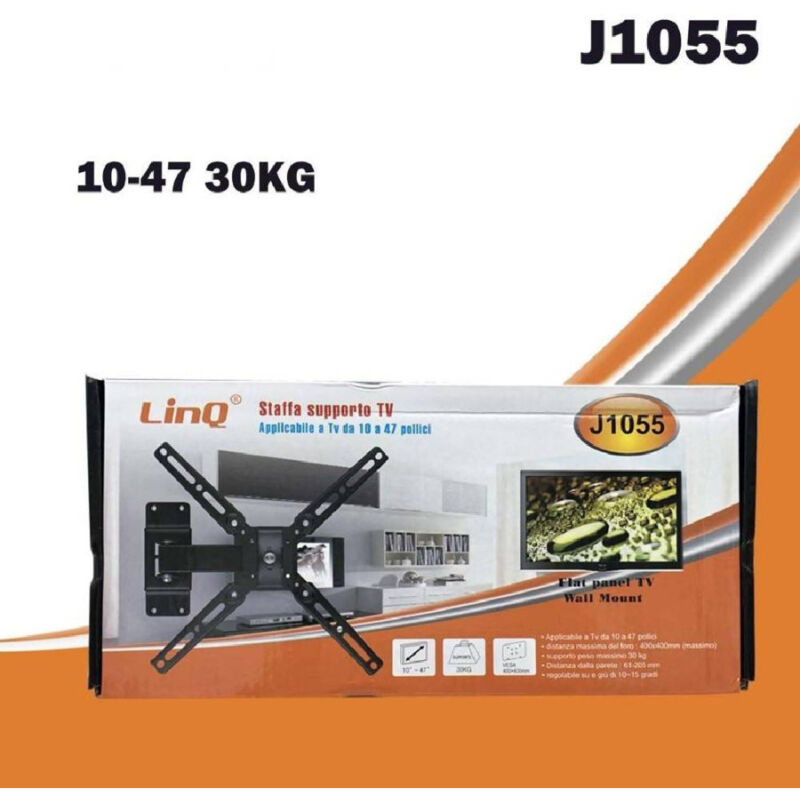 foto del prodotto trade shop traesio linq staffa supporto porta tv universale lcd monitor regolabile parete j1055 10 47 