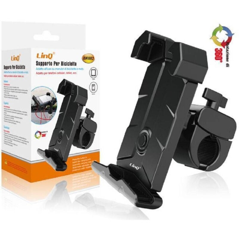 foto del prodotto trade shop traesio linq supporto smartphone per bici bicicletta porta cellulare con rotazione 360 bk682 