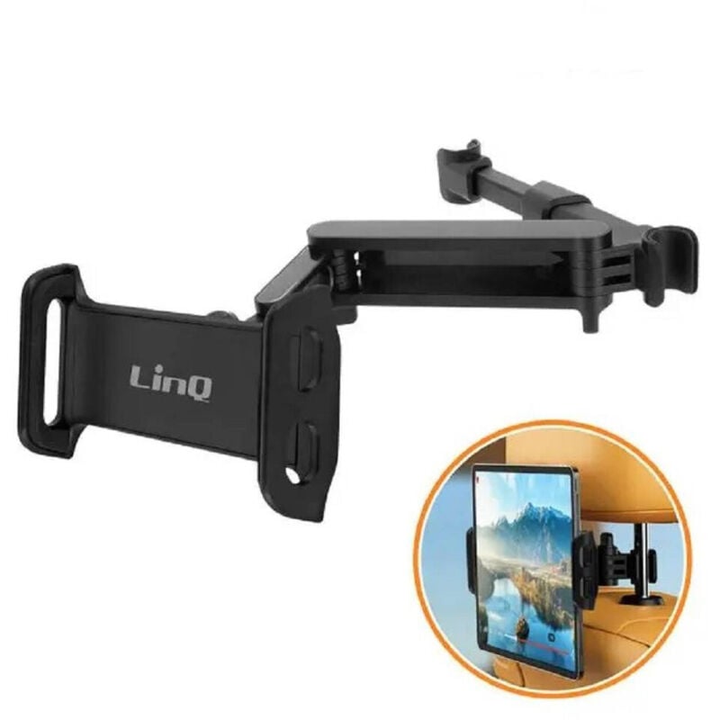 foto del prodotto trade shop traesio linq supporto staffa poggiatesta sedile posteriore auto per smartphone tablet hd 2535 