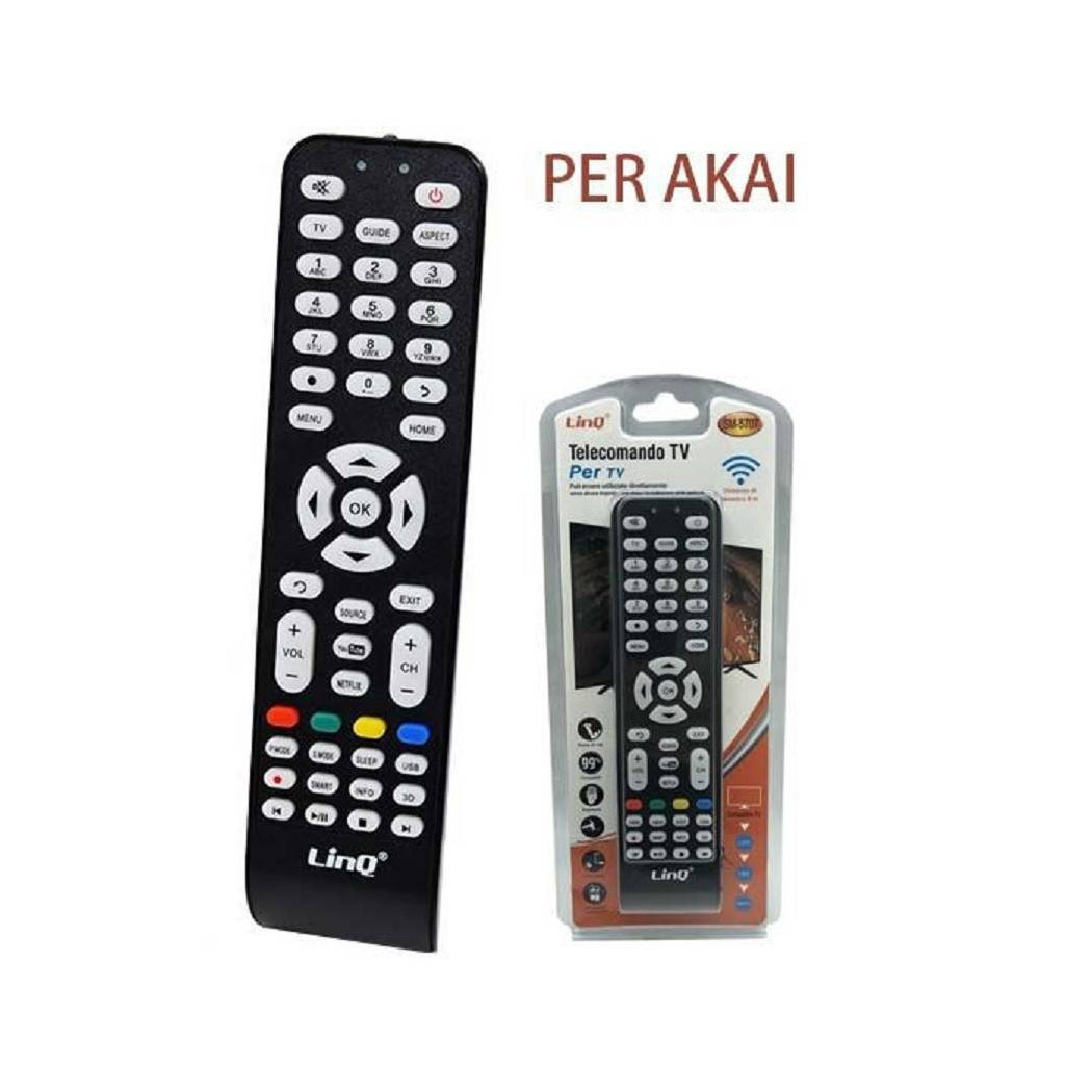 foto del prodotto trade shop traesio linq telecomando sostitutivo compatibile tv akai led lcd hdtv 3dtv universale ak 5728 