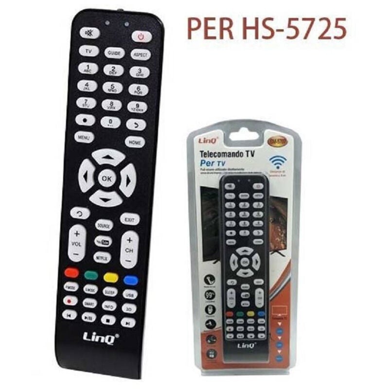 foto del prodotto trade shop traesio - linq - telecomando universale per tv hisense led lcd hs-5725 universal remote control -