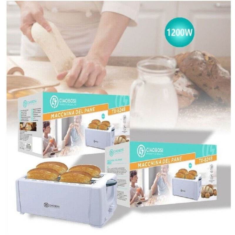 foto del prodotto trade shop traesio linq tostapane classico tosta fette pane multifunzione 1200w vassoio briciole tx 8248 