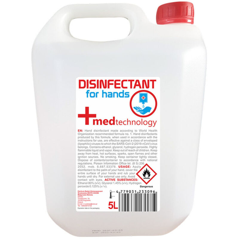 foto del prodotto trade shop traesio liquido igienizzante per sanificatore 5l elimina germi e batteri disinfettante 