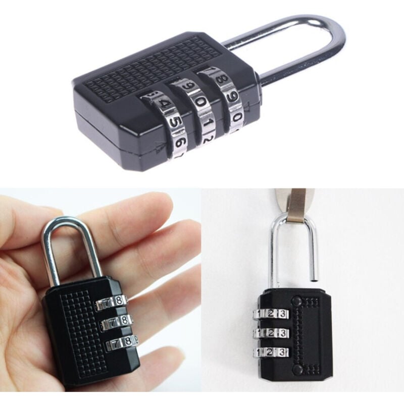 foto del prodotto trade shop traesio lucchetto a combinazione 3 cifre valigie armadietti di sicurezza 53x23x13mm 