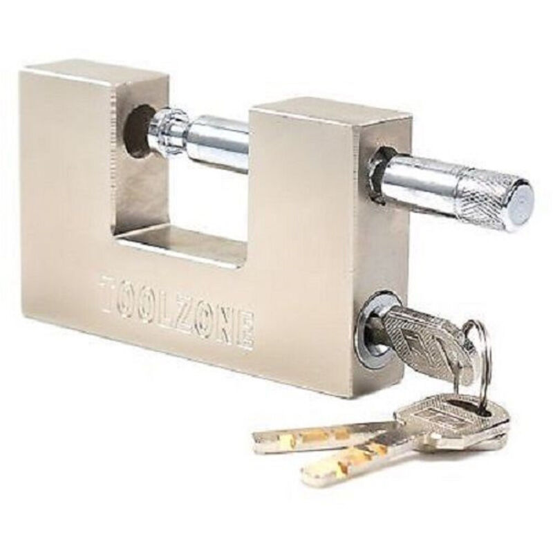 foto del prodotto trade shop traesio lucchetto antiscasso catenaccio 100mm corazzato blindato 3 chiavi serranda 