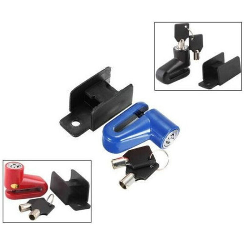 foto del prodotto trade shop traesio - lucchetto bloccadisco blocca disco in acciaio per da moto scooter bici antifurto -