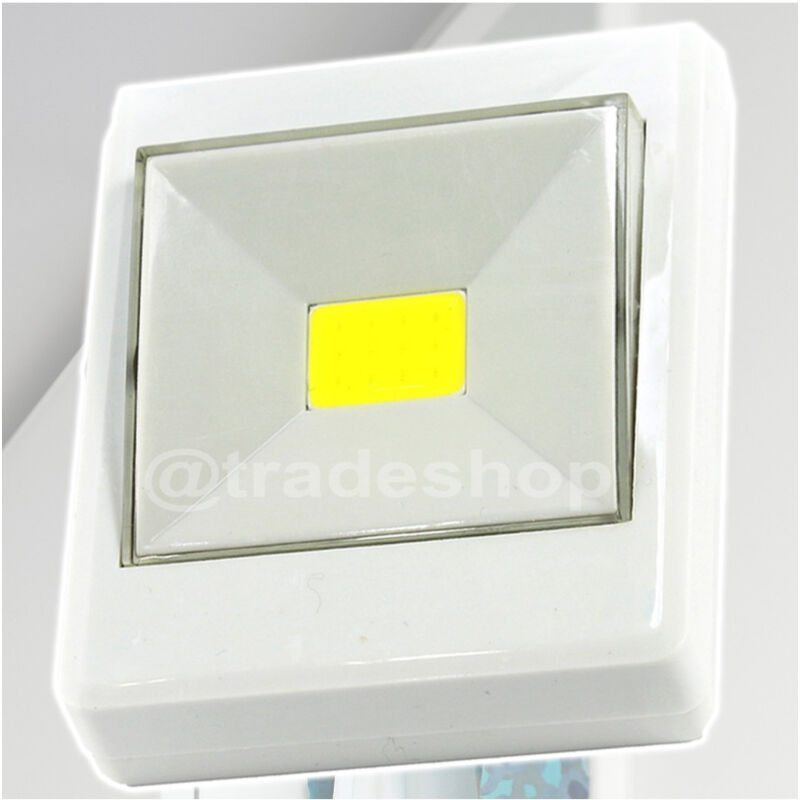 foto del prodotto trade shop traesio luce a led con interruttore punto faretto lampada cob 3w per armadio cantina 