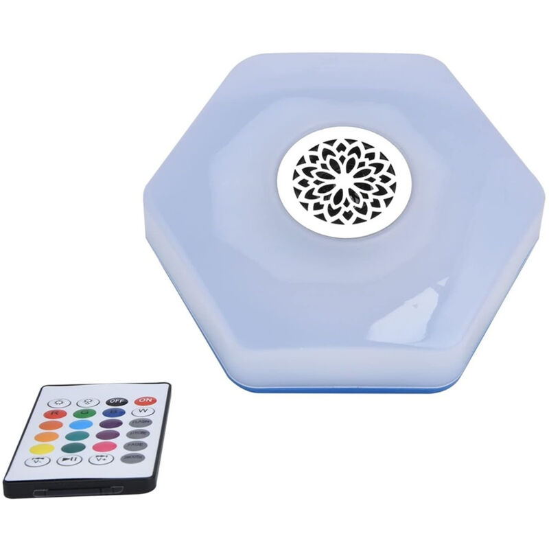 foto del prodotto trade shop traesio luce e27 led bluetooth altoparlante forma disco volante colorato rgbw telecomando 