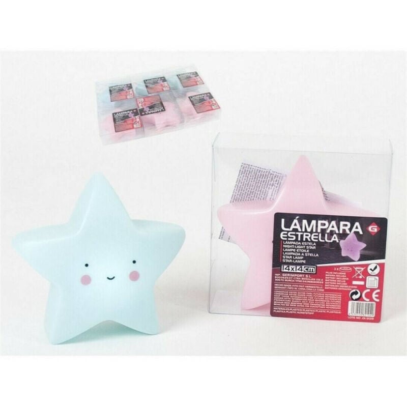 foto del prodotto trade shop traesio luce lampada notturna bambini bimbi dolce sonno a forma di stella 14x14cm 