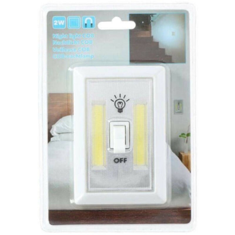 foto del prodotto trade shop traesio luce notturna da notte 2xcob 2w a batterie sicurezza bambini con interruttore 