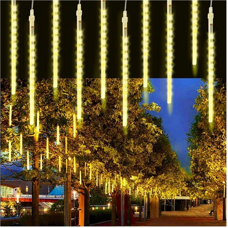 foto del prodotto trade shop traesio luci di natale da esterno natalizie led effetto pioggia stella cadente meteoriti 