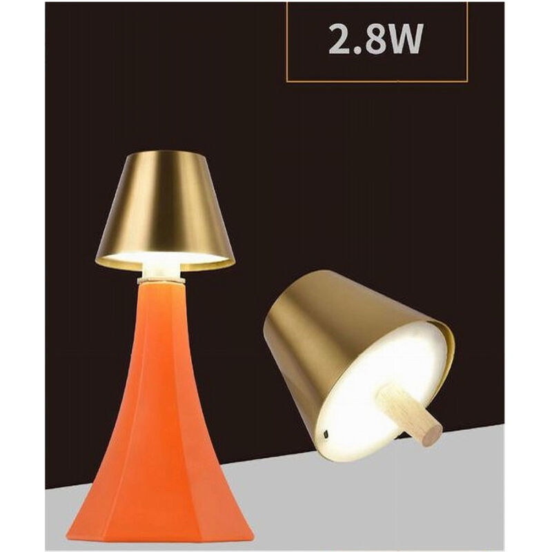 foto del prodotto trade shop traesio lume testa lumetto led 2.8 w ricaricabile dimmmerabile cct 3 colori luce d10 3c oro