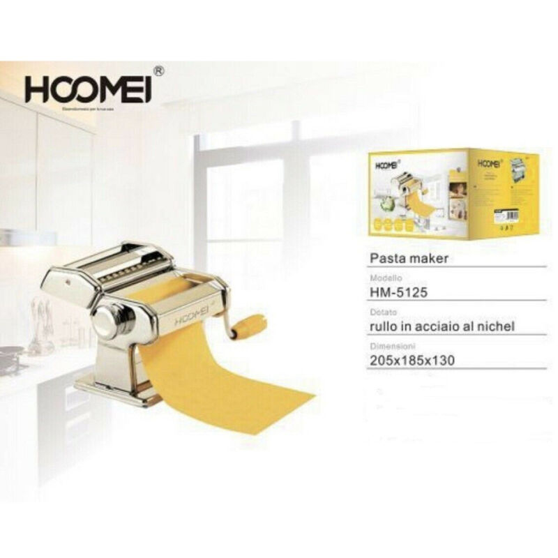 foto del prodotto trade shop traesio macchina per la pasta fresca in casa cucina hm5125 in acciaio nichel pasta maker 