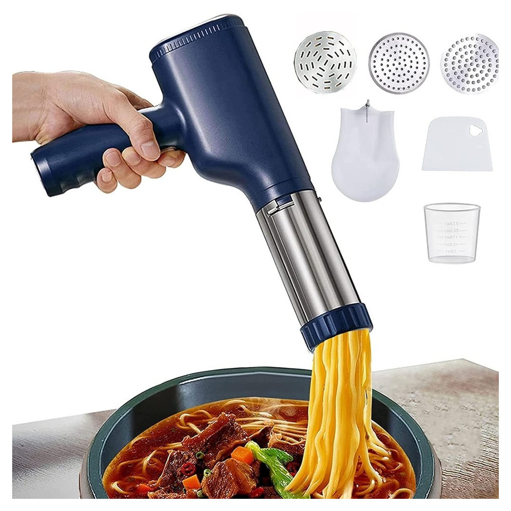 foto del prodotto trade shop traesio macchina per pasta elettrica wireless automatica portatile cucina con 3 stampi 