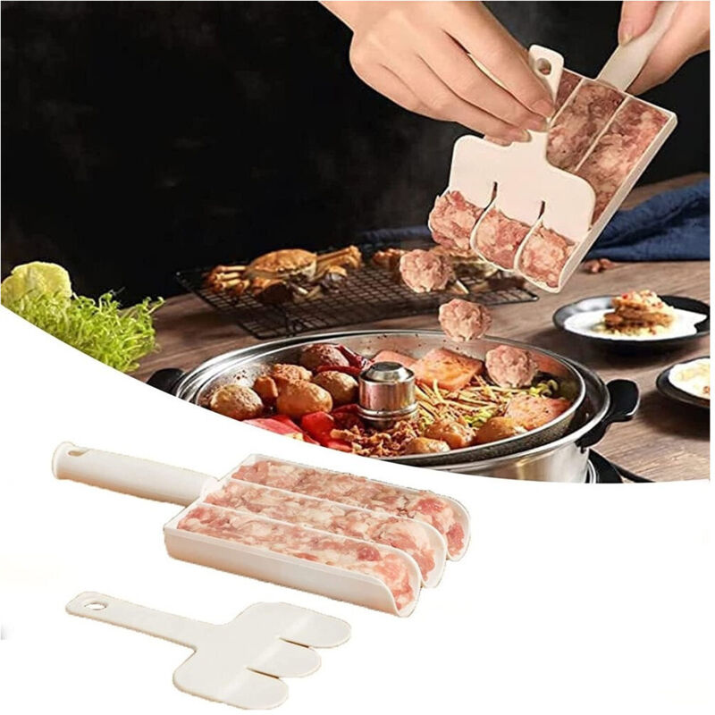foto del prodotto trade shop traesio macchina per polpette tripla fai da te 3in1 antiaderente strumenti cucina biscotti 