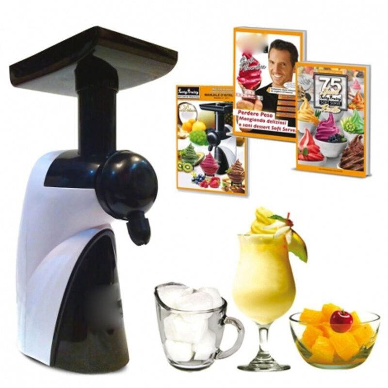 foto del prodotto trade shop traesio macchina tutty per gelato yogurt 200w yogurtiera con frutta naturale ghiaccio 
