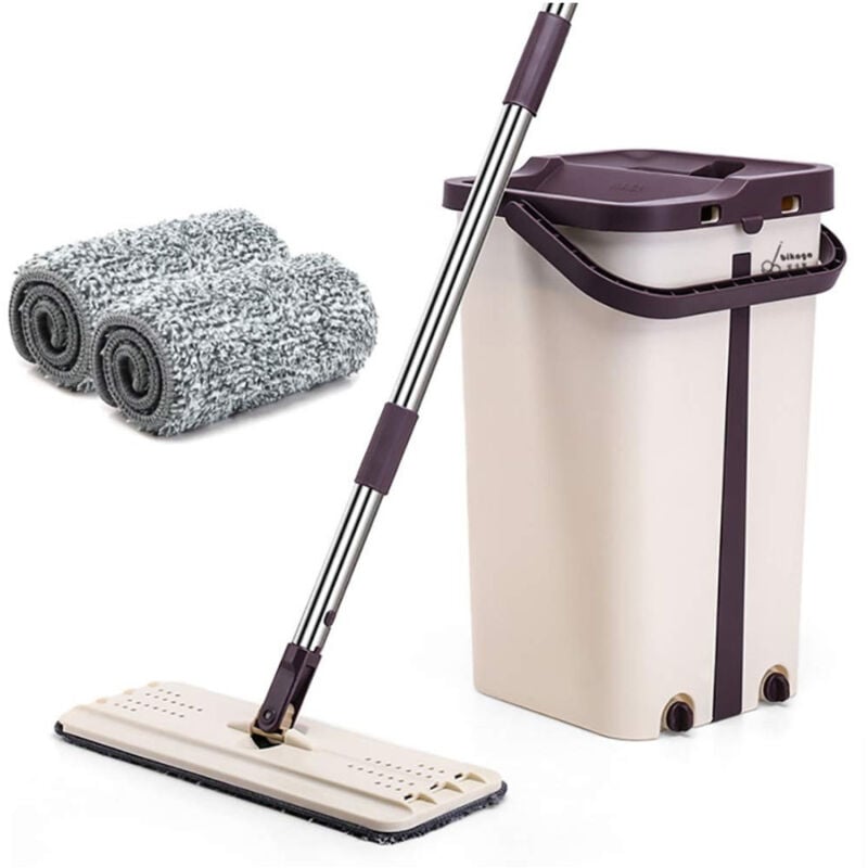 foto del prodotto trade shop traesio magic flat mop mocio in microfibra lavapavimenti pratico con secchio strizzatore 