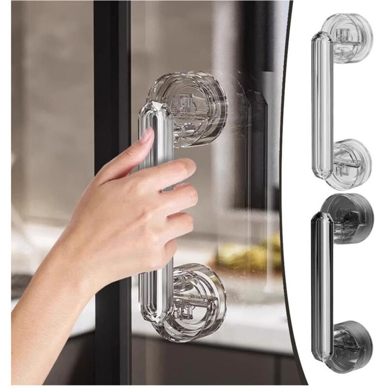 foto del prodotto trade shop traesio maniglia per porta finestre a ventosa diamantata resistente impermeabile rimovibile 